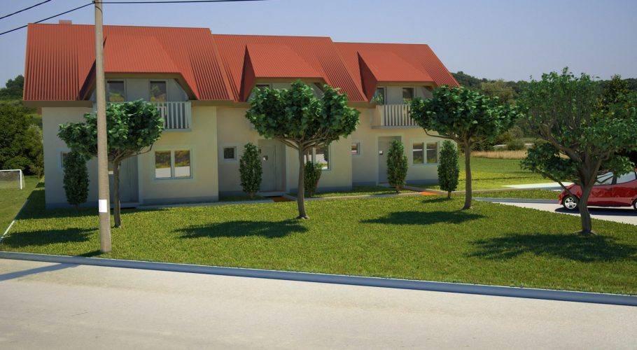 3D Simple house front view