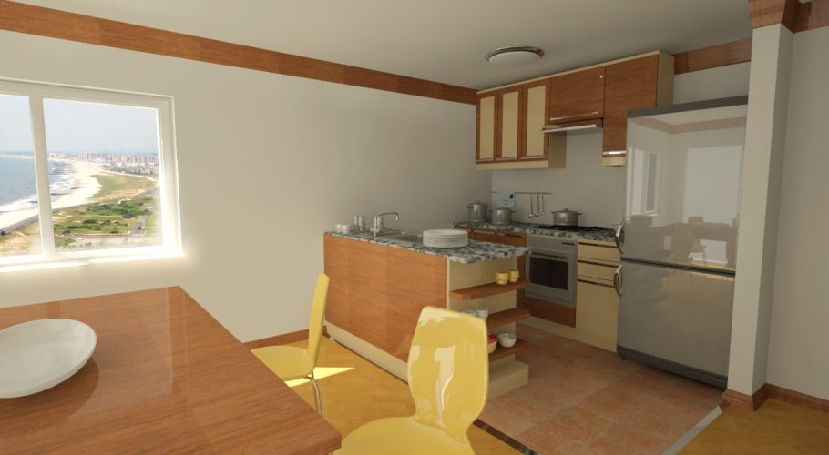 Simple apartment interior 3D visualization