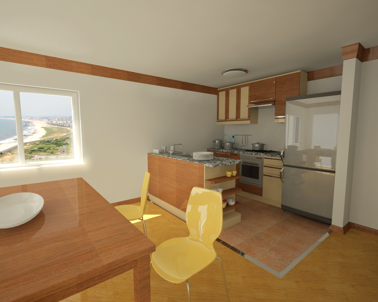 Simple apartment interior 3D visualization