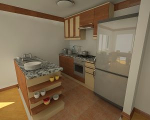 Simple apartment interior 3D visualization