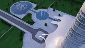 View from above on 3D building