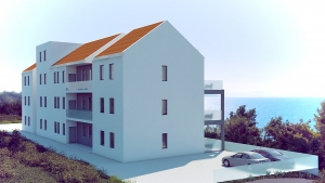 3D Apartment building side view