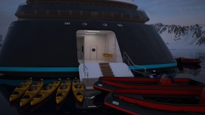 3D Yacht view from behind