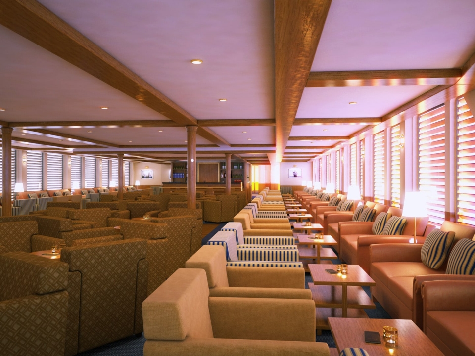 Ship interior 3D rendering