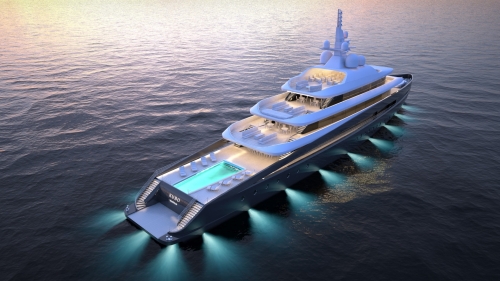 Kubo Plus yacht 3D night view