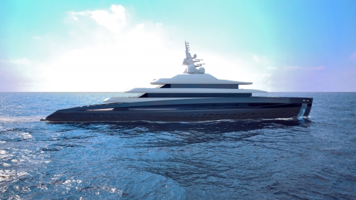 3D Kubo Plus yacht side view