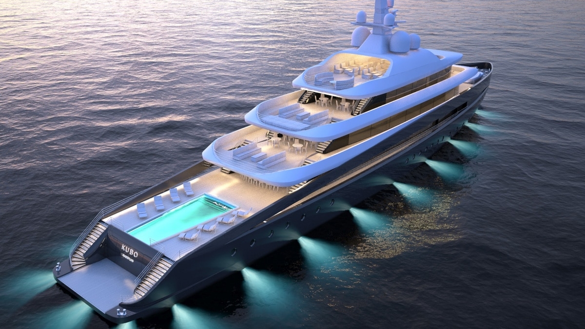 Kubo Plus yacht 3D night view